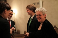 Kantorin Waltraud Huizing und das junge Trompeten-Ensemble